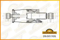 Амортизатор кабины MAN TGA задний пневмо 240-340 мм, проушины d12×45 и d12×50, Sonder