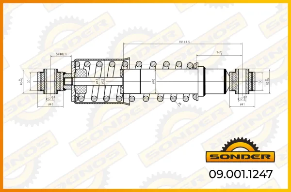 Амортизатор кабины задний Sonder 09.001.1247 для Volvo FE и Renault Premium