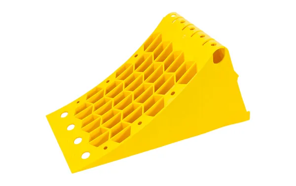 Противооткатный упор EXOVO 01179E, жёлтый пластик, 470 × 200 × 240 мм