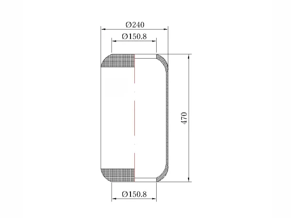 Пневморессора Sonder Premium 1888N без стакана и крышки, H470, отв. 150.8 мм, MAN TGA/TGS/TGX