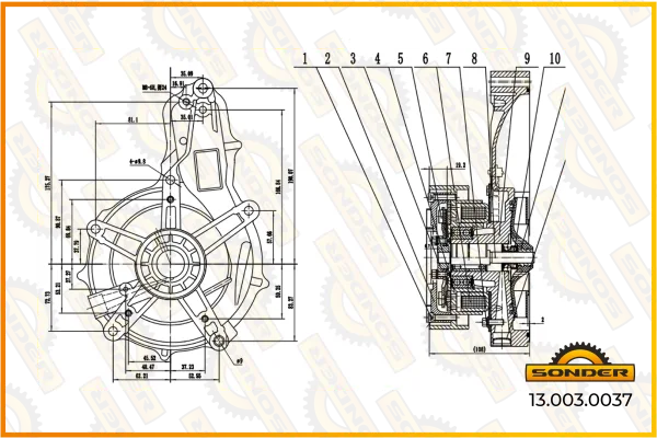 Водяной насос Sonder 13.003.0037 для грузовых Renault