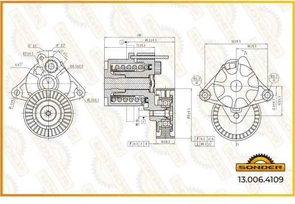 Натяжитель приводного ремня Sonder 13.006.4109 Mercedes-Benz Sprinter, Renault