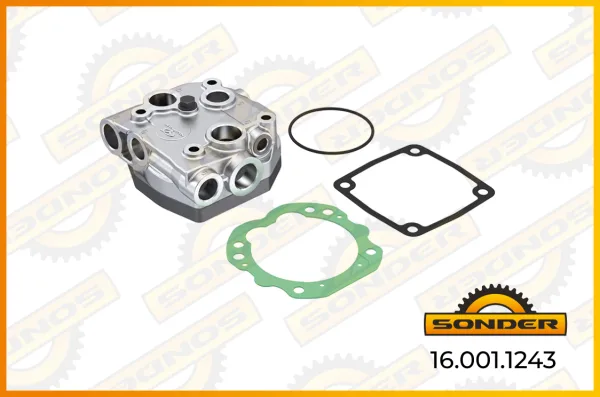 Головка компрессора с платой клапанов Sonder 16.001.1243, двигатели Mercedes-Benz OM401 - OM449