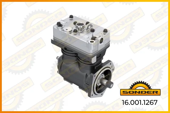 Компрессор воздушный двухцилиндровый Volvo FH, FM, NH, B12 — Sonder 16.001.1267