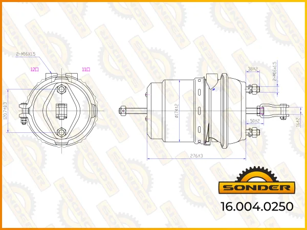 Энергоаккумулятор кулачковый Type 30/24 Sonder 16.004.0250 для Scania P, R, T серий