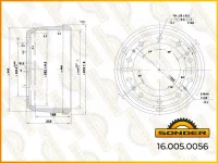 Барабан тормозной Sonder 16.005.0056 для Renault, 414×235×335 мм