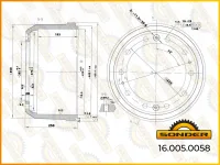 Барабан тормозной передний 410 мм Iveco Renault Sonder 16.005.0058