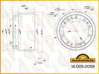 Барабан тормозной Sonder 16.005.0059, 413×190 мм для Renault и Scania