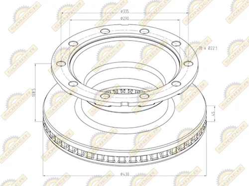 Тормозной диск Sonder 16.005.0079 430×45×168,5 мм