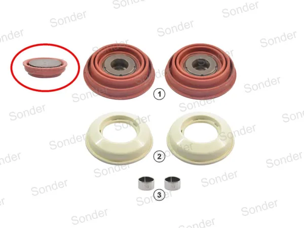 Ремкомплект суппорта Knorr SL7, SM7, ST7 Sonder 16.010.0269 — 2 пятака и 2 пыльника