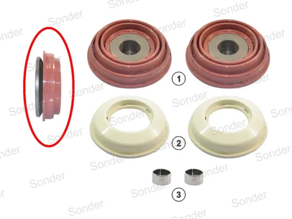 Ремкомплект суппорта Knorr SN6/SN7/SK7 Sonder 16.010.0550, 2 пятака и 2 пыльника