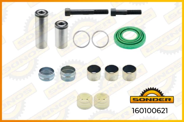 Ремкомплект суппорта WABCO PAN 19/22 Sonder 160100621 — направляющие и болты, 14 деталей