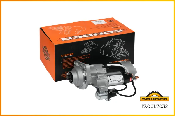 Стартер Sonder 17.001.7032 Premium 24 В 5 кВт, 10 зубьев, Iveco и Renault Trucks