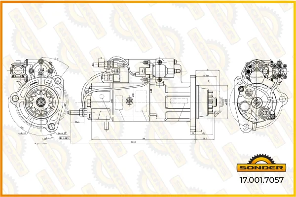 Стартер Premium DongFeng, Renault Trucks — Sonder 17.001.7057, номер C5547580
