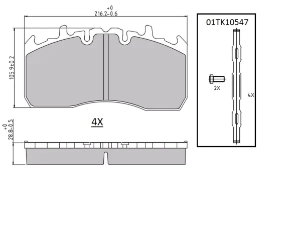 Колодки дисковые Sonder 18.002.0083 WVA 29211 для SAF ELSA 225-2, Volvo, Kögel